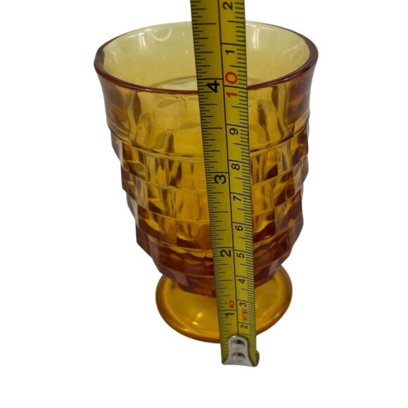 Colony Whitehall Cubist Amber Juice Glass Footed Tumbler - Picture 9 of 12